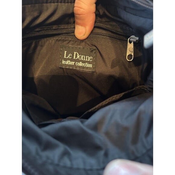 Le Donne Leather Collection Black Shoulder Bag Purse - Picture 5 of 9